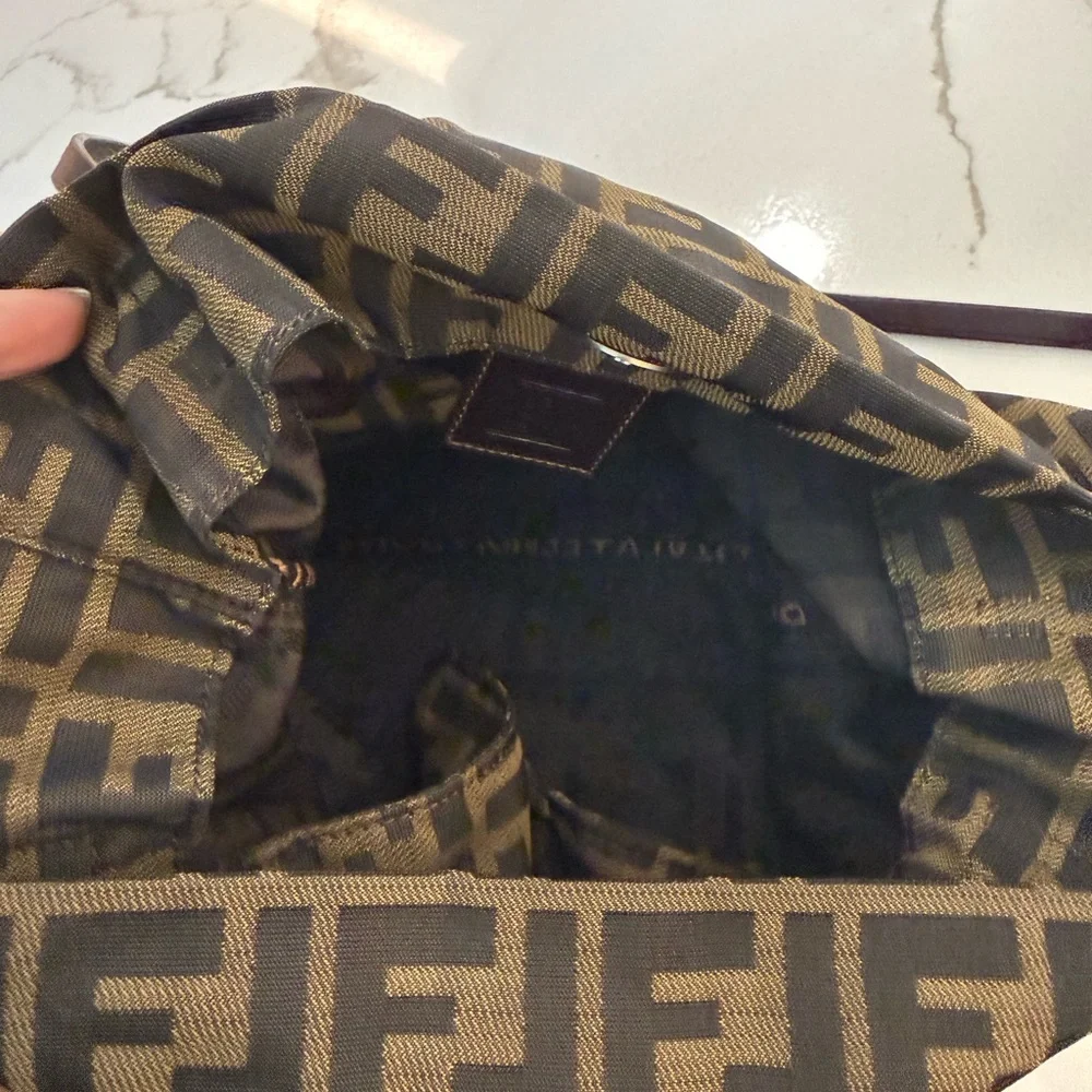 FENDI Zucca Canvas Tote Bag Khaki Brown | Preloved Great Condition - Picture 14 of 14